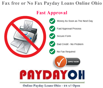 fax free no fax payday loans ohio